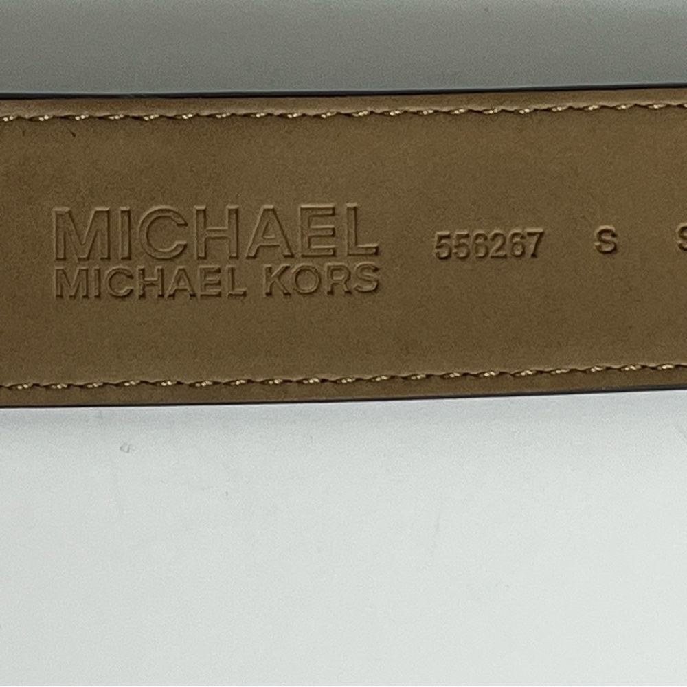 NWOT MICHAEL KORS Subtle Logo Print Faux Leather Belt Women’s S Preppy Classic - Picture 7 of 10